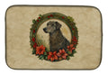 Scottish Deerhound Christmas Flowers Dish Drying Mat Absorbent Dish Drying Mat Pad for Kitchen Counter Dish Drainer Mat for Countertop, 14 x 21", Multicolor