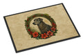 Scottish Deerhound Christmas Flowers Doormat Indoor Outdoor 18H X 27W Front Door Mat Rugs for Entryway, Non Slip Washable