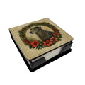 Scottish Deerhound Christmas Flowers PU Leather Note Paper Holder with Artist-Designed Cover, Desk Accessory, Office Gift