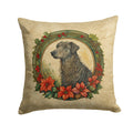 Scottish Deerhound Christmas Flowers Decorative Throw Pillow 18x18 Indoor Outdoor Accent Cushion, Fabric Cover with Insert for Sofa, Bed, Porch & Living Room