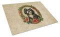 Shih Tzu Christmas Flowers Cutting Board Tempered Glass Kitchen Cutting Surface, Heat Resistant Chopping, Non-Slip Feet, Food Prep & Serving