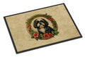 Shih Tzu Christmas Flowers Doormat Indoor Outdoor 18H X 27W Front Door Mat Rugs for Entryway, Non Slip Washable