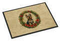 Silky Terrier Christmas Flowers Doormat Indoor Outdoor 24H X 36W Front Door Mat Rugs for Entryway, Non Slip Washable Low Pile,