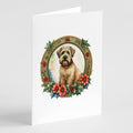 Wheaten Terrier Christmas Flowers Greeting Cards Pack of 8 Blank Cards with Envelopes Whimsical A7 Size 5x7