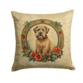 Wheaten Terrier Christmas Flowers Decorative Throw Pillow 18x18 Indoor Outdoor Accent Cushion, Fabric Cover with Insert for Sofa, Bed, Porch & Living Room