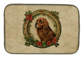 Sussex Spaniel Christmas Flowers Dish Drying Mat Absorbent Dish Drying Mat Pad for Kitchen Counter Dish Drainer Mat for Countertop, 14 x 21", Multicolor