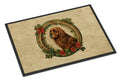 Sussex Spaniel Christmas Flowers Doormat Indoor Outdoor 24H X 36W Front Door Mat Rugs for Entryway, Non Slip Washable Low Pile,