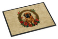 Tibetan Mastiff Christmas Flowers Doormat Indoor Outdoor 24H X 36W Front Door Mat Rugs for Entryway, Non Slip Washable Low Pile,