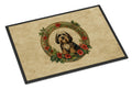 Tibetan Terrier Christmas Flowers Doormat Indoor Outdoor 24H X 36W Front Door Mat Rugs for Entryway, Non Slip Washable Low Pile,