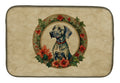 Weimaraner Christmas Flowers Dish Drying Mat Absorbent Dish Drying Mat Pad for Kitchen Counter Dish Drainer Mat for Countertop, 14 x 21", Multicolor