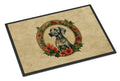 Weimaraner Christmas Flowers Doormat Indoor Outdoor 18H X 27W Front Door Mat Rugs for Entryway, Non Slip Washable