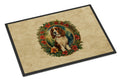 Welsh Springer Spaniel Christmas Flowers Doormat Indoor Outdoor 18H X 27W Front Door Mat Rugs for Entryway, Non Slip Washable
