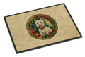 Westie Christmas Flowers Doormat Indoor Outdoor 24H X 36W Front Door Mat Rugs for Entryway, Non Slip Washable Low Pile,