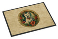Westie Christmas Flowers Doormat Indoor Outdoor 24H X 36W Front Door Mat Rugs for Entryway, Non Slip Washable Low Pile,