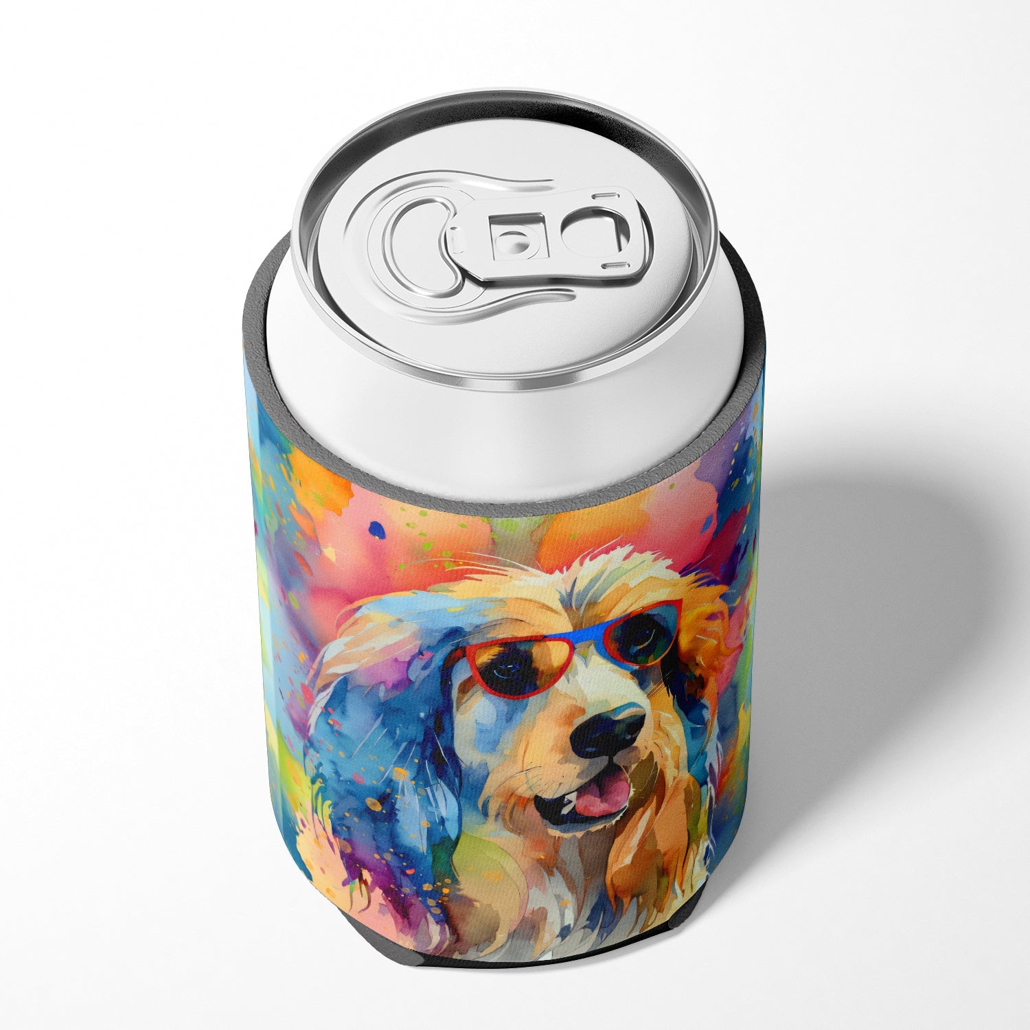 Afghan Hound Hippie Dawg Can or Bottle Hugger Cooler Sleeve for Standard 12 oz Cans, Insulated Foam Beer & Soda Can Hugger Reusable