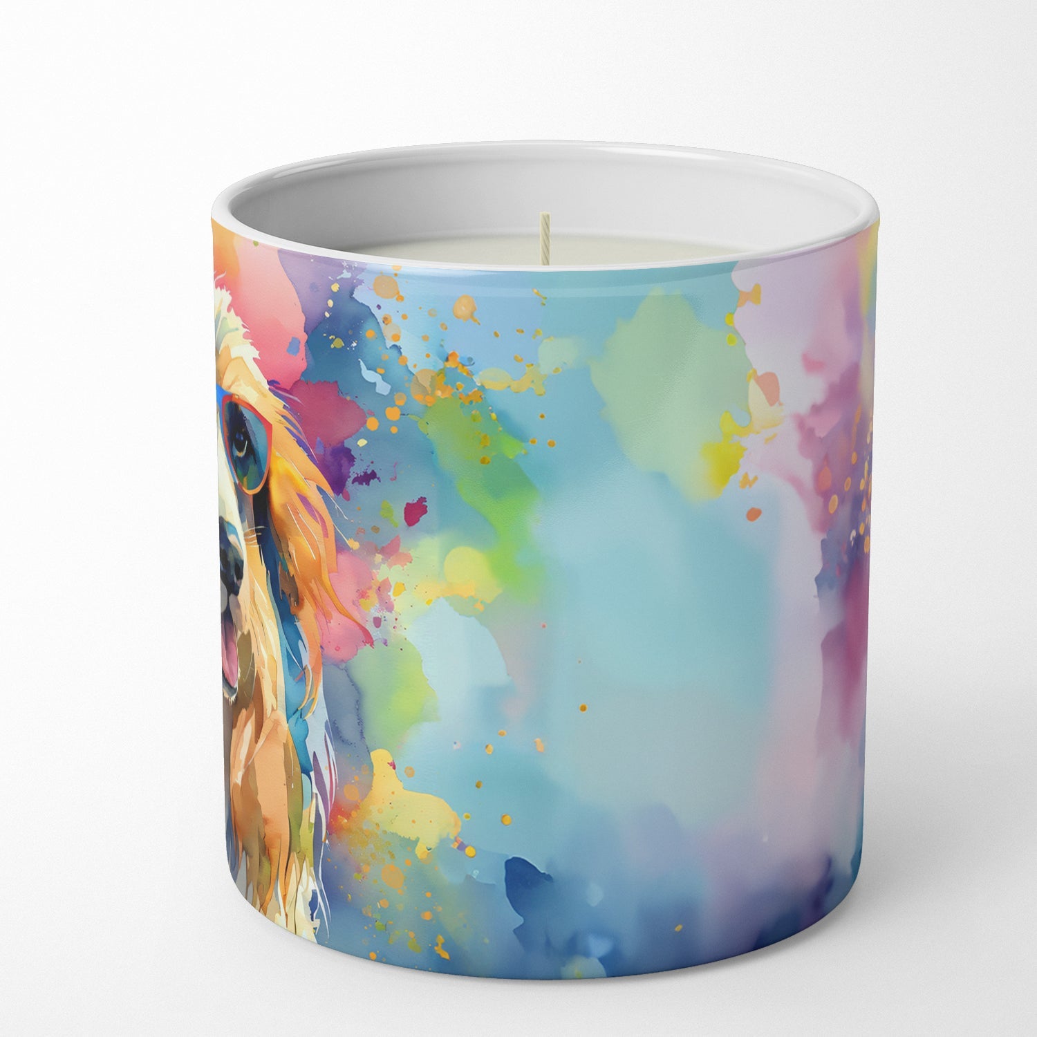 Afghan Hound Hippie Dawg Decorative Soy Candle Nature Soy Wax Essential Oil Home Decor Ideal for Bedroom Kitchen Bath Office Gift, 10 oz