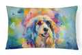 Afghan Hound Hippie Dawg Decorative Throw Pillow 12x16 Indoor Outdoor Accent Cushion, Fabric Cover with Insert for Sofa, Bed, Porch & Living Room