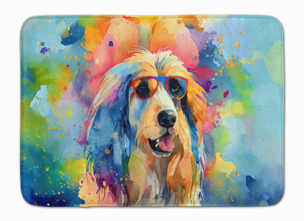 Afghan Hound Hippie Dawg Memory Foam Kitchen Mat Machine Washable Anti-Fatigue Cushion Comfort Bath or Kitchen Rug