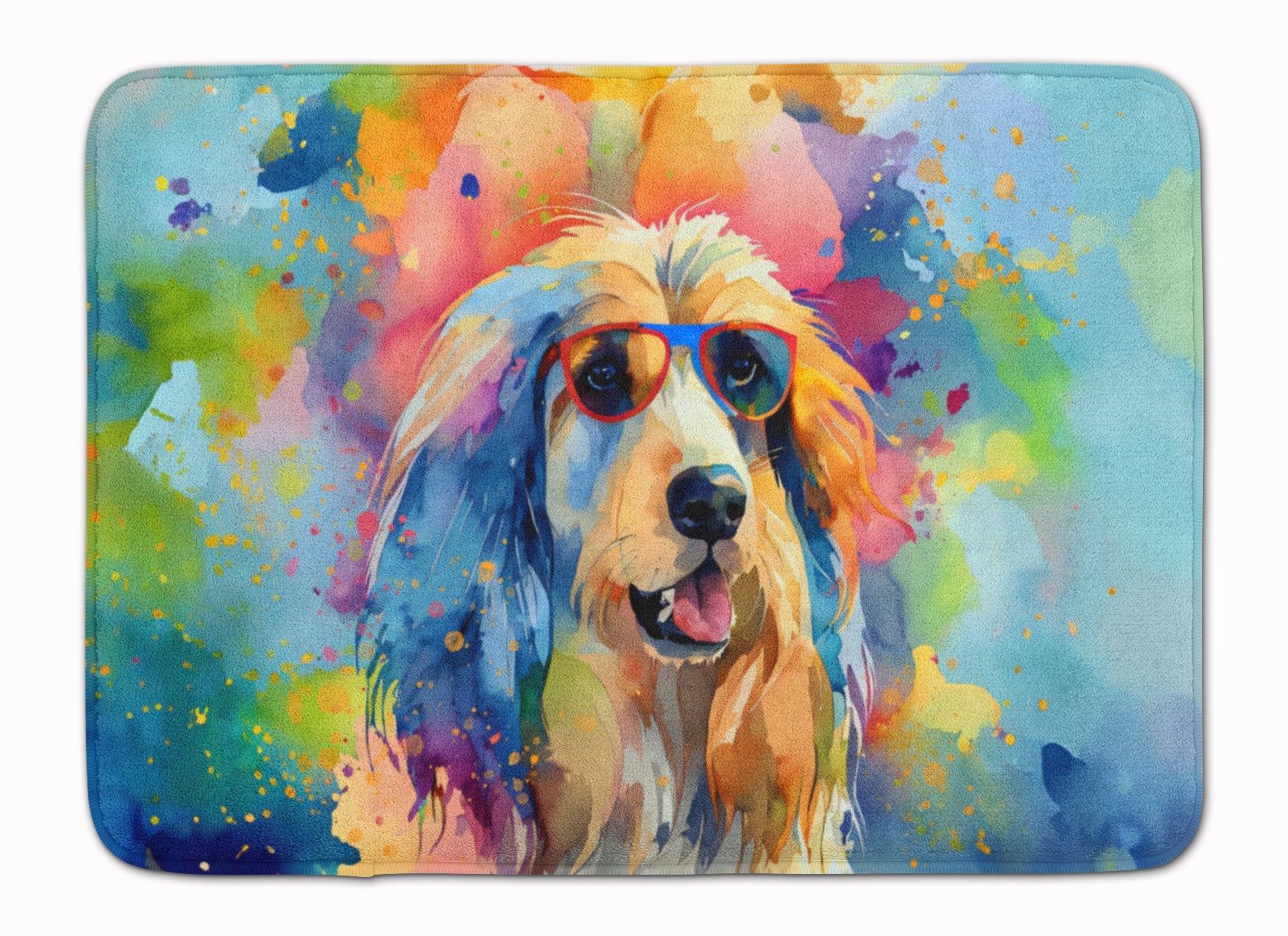 Afghan Hound Hippie Dawg Memory Foam Kitchen Mat Machine Washable Anti-Fatigue Cushion Comfort Bath or Kitchen Rug