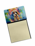 Afghan Hound Hippie Dawg Watercolor Sticky Note Holder Refillable Dispenser Desk Accessory 3x3 Pad Gift