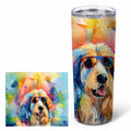 Afghan Hound Hippie Dawg Stainless Steel Skinny Tumbler 20 oz Vacuum Double Walled Reusable Insulated Travel Cup