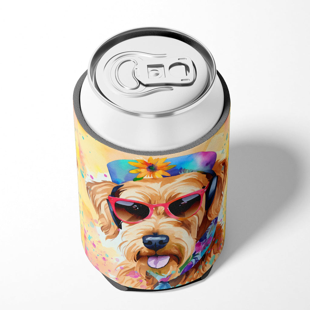 Airedale Terrier Hippie Dawg Can or Bottle Hugger Cooler Sleeve for Standard 12 oz Cans, Insulated Foam Beer & Soda Can Hugger Reusable