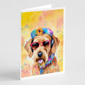 Airedale Terrier Hippie Dawg Greeting Cards Pack of 8 Blank Cards with Envelopes Whimsical A7 Size 5x7