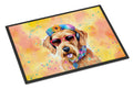 Airedale Terrier Hippie Dawg Doormat Indoor Outdoor 24H X 36W Front Door Mat Rugs for Entryway, Non Slip Washable Low Pile,