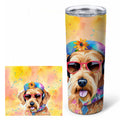 Airedale Terrier Hippie Dawg Stainless Steel Skinny Tumbler 20 oz Vacuum Double Walled Reusable Insulated Travel Cup