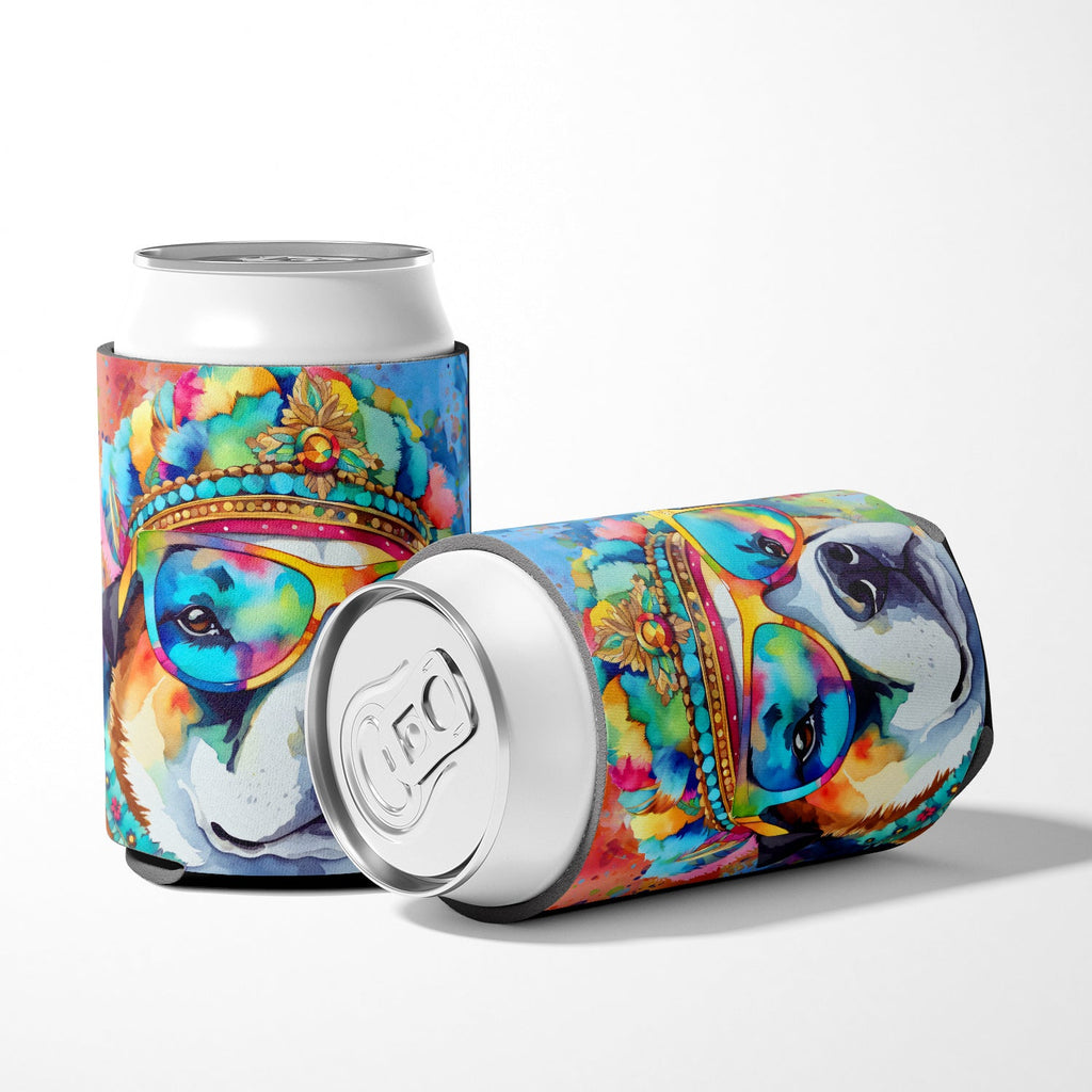 Akita Hippie Dawg Can or Bottle Hugger Cooler Sleeve for Standard 12 oz Cans, Insulated Foam Beer & Soda Can Hugger Reusable