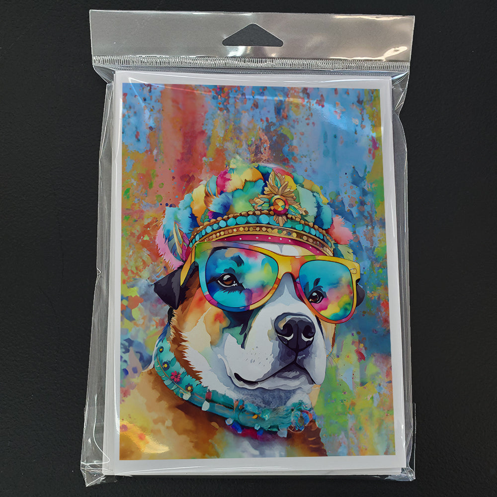 Akita Hippie Dawg Greeting Cards Pack of 8 Blank Cards with Envelopes Whimsical A7 Size 5x7