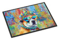 Akita Hippie Dawg Doormat Indoor Outdoor 24H X 36W Front Door Mat Rugs for Entryway, Non Slip Washable Low Pile,