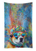 Akita Hippie Dawg Kitchen Towel Velour Plush Front and Cotton Loop Back Machine Washable