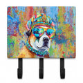 Akita Hippie Dawg Leash or Key Holder Wall Hooks, Coat Rack Wall Mount, for Hanging Keys, Towels, Aprons, Leashes