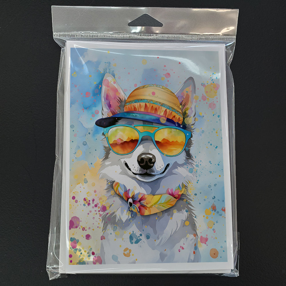 Alaskan Klee Kai Hippie Dawg Greeting Cards Pack of 8 Blank Cards with Envelopes Whimsical A7 Size 5x7