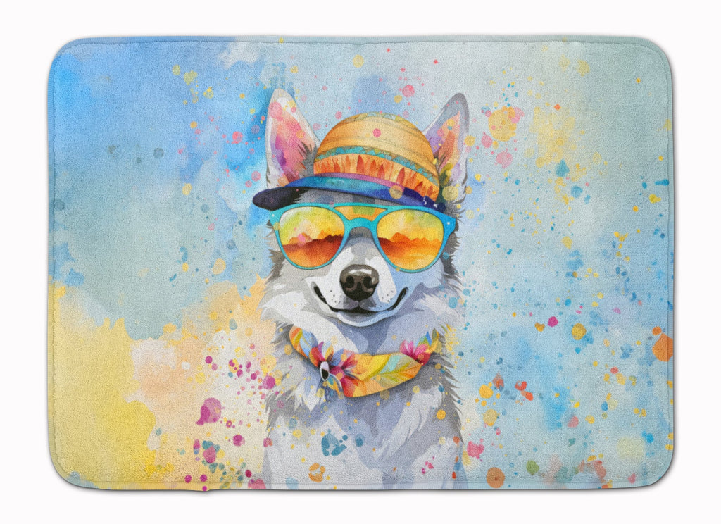 Alaskan Klee Kai Hippie Dawg Memory Foam Kitchen Mat Machine Washable Anti-Fatigue Cushion Comfort Bath or Kitchen Rug