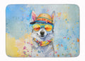 Alaskan Klee Kai Hippie Dawg Memory Foam Kitchen Mat Machine Washable Anti-Fatigue Cushion Comfort Bath or Kitchen Rug