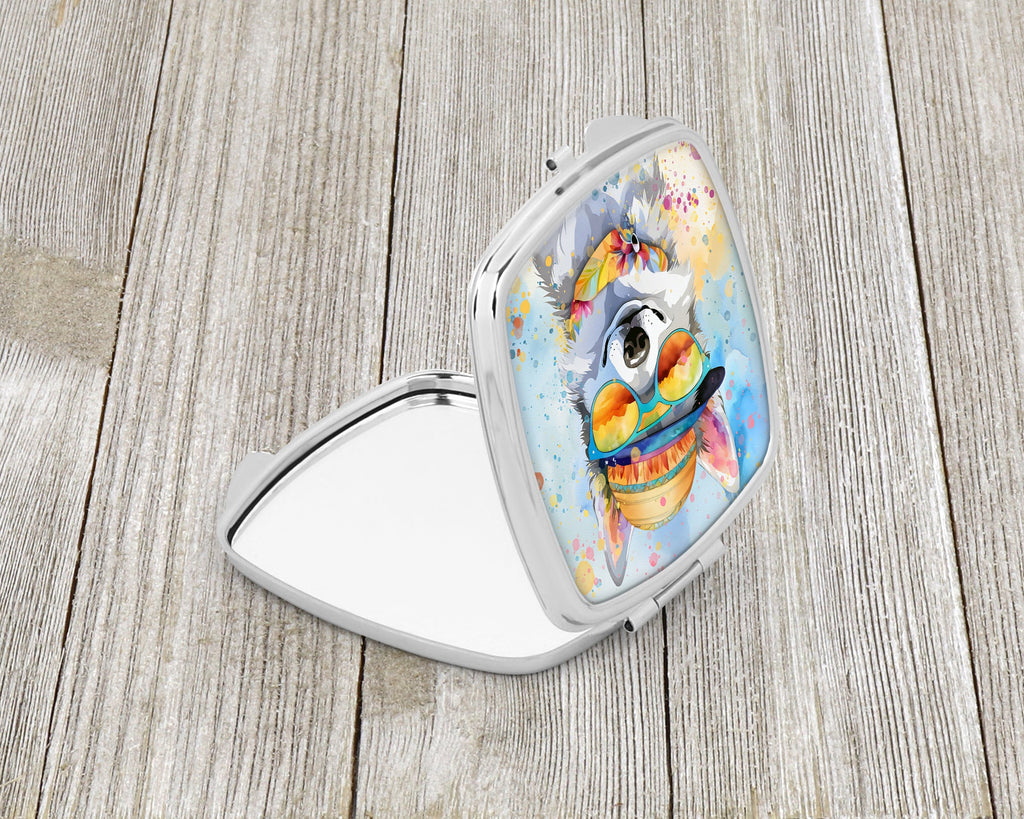 Alaskan Klee Kai Hippie Dawg Compact Mirror Decorative Travel Makeup Mirror for Women Girls Gifts Pocket Makeup Mirror Folding Handheld