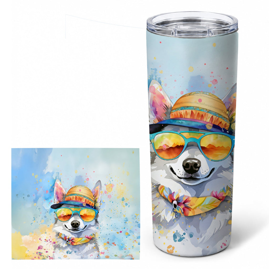 Alaskan Klee Kai Hippie Dawg Stainless Steel Skinny Tumbler 20 oz Vacuum Double Walled Reusable Insulated Travel Cup