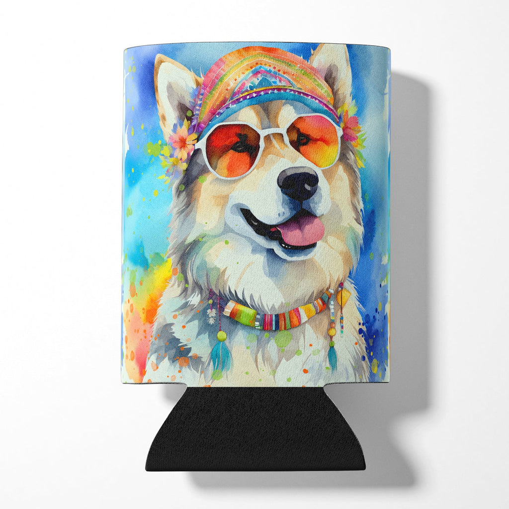 Alaskan Malamute Hippie Dawg Can or Bottle Hugger Cooler Sleeve for Standard 12 oz Cans, Insulated Foam Beer & Soda Can Hugger Reusable