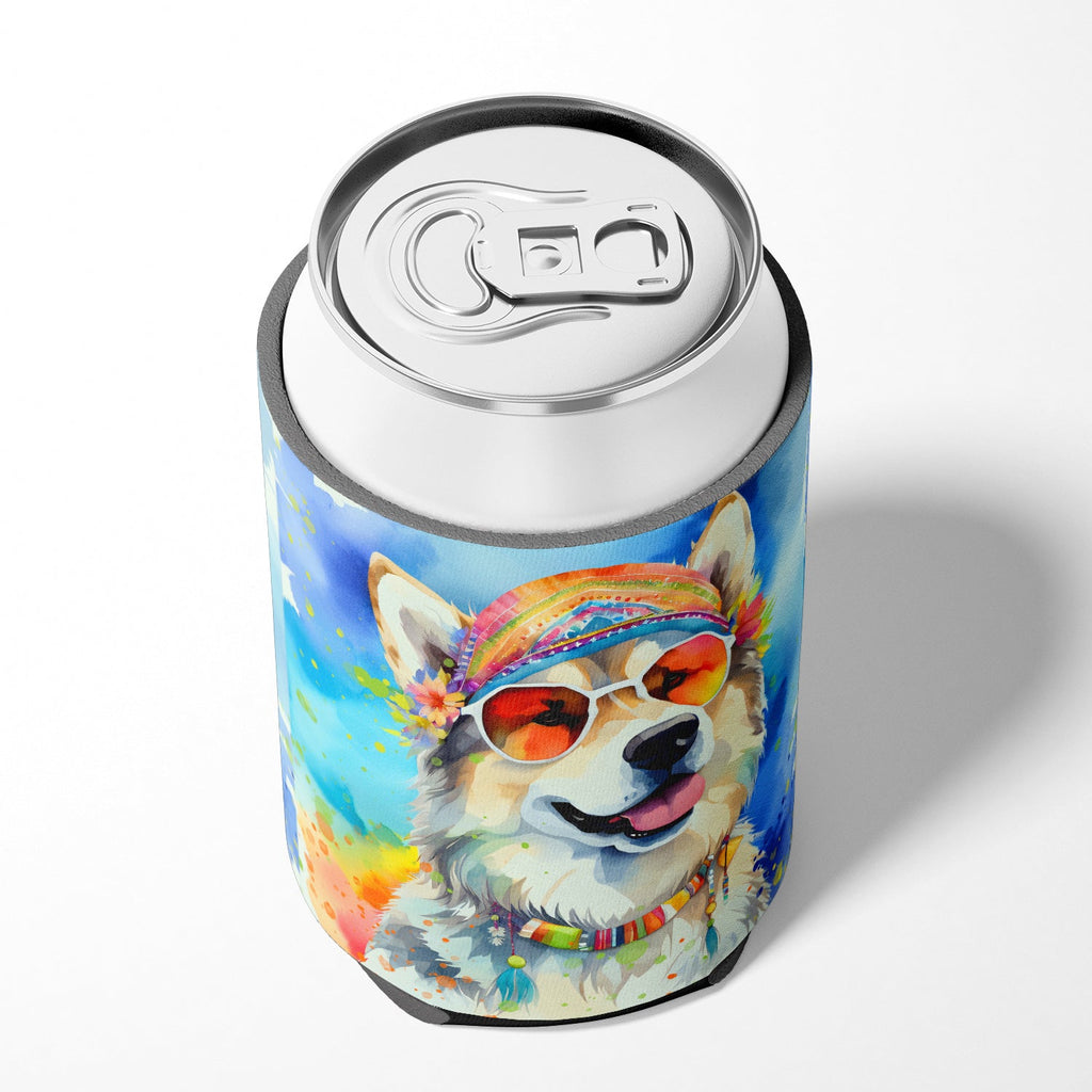 Alaskan Malamute Hippie Dawg Can or Bottle Hugger Cooler Sleeve for Standard 12 oz Cans, Insulated Foam Beer & Soda Can Hugger Reusable