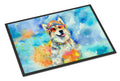 Alaskan Malamute Hippie Dawg Doormat Indoor Outdoor 18H X 27W Front Door Mat Rugs for Entryway, Non Slip Washable