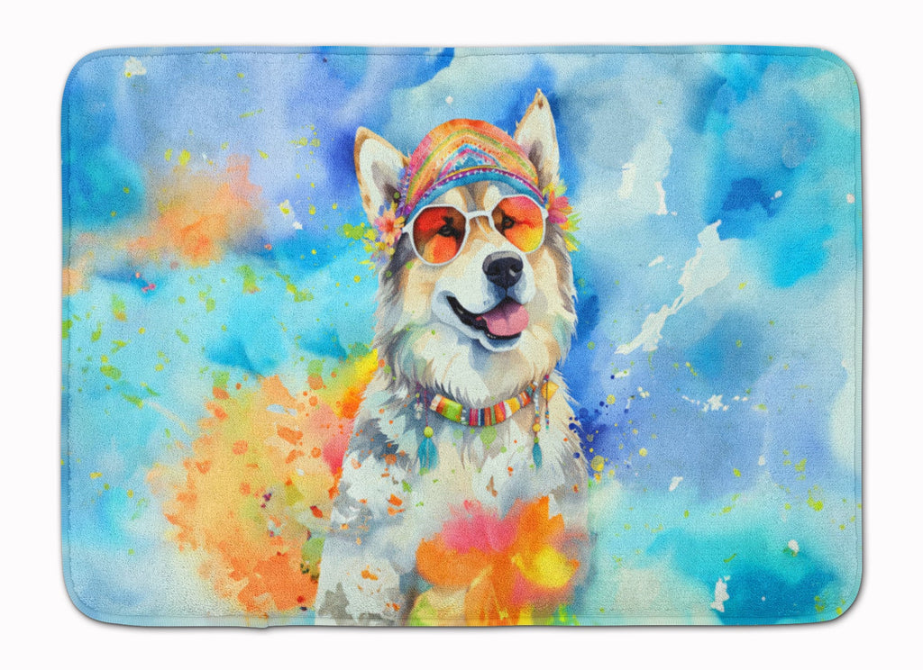 Alaskan Malamute Hippie Dawg Memory Foam Kitchen Mat Machine Washable Anti-Fatigue Cushion Comfort Bath or Kitchen Rug