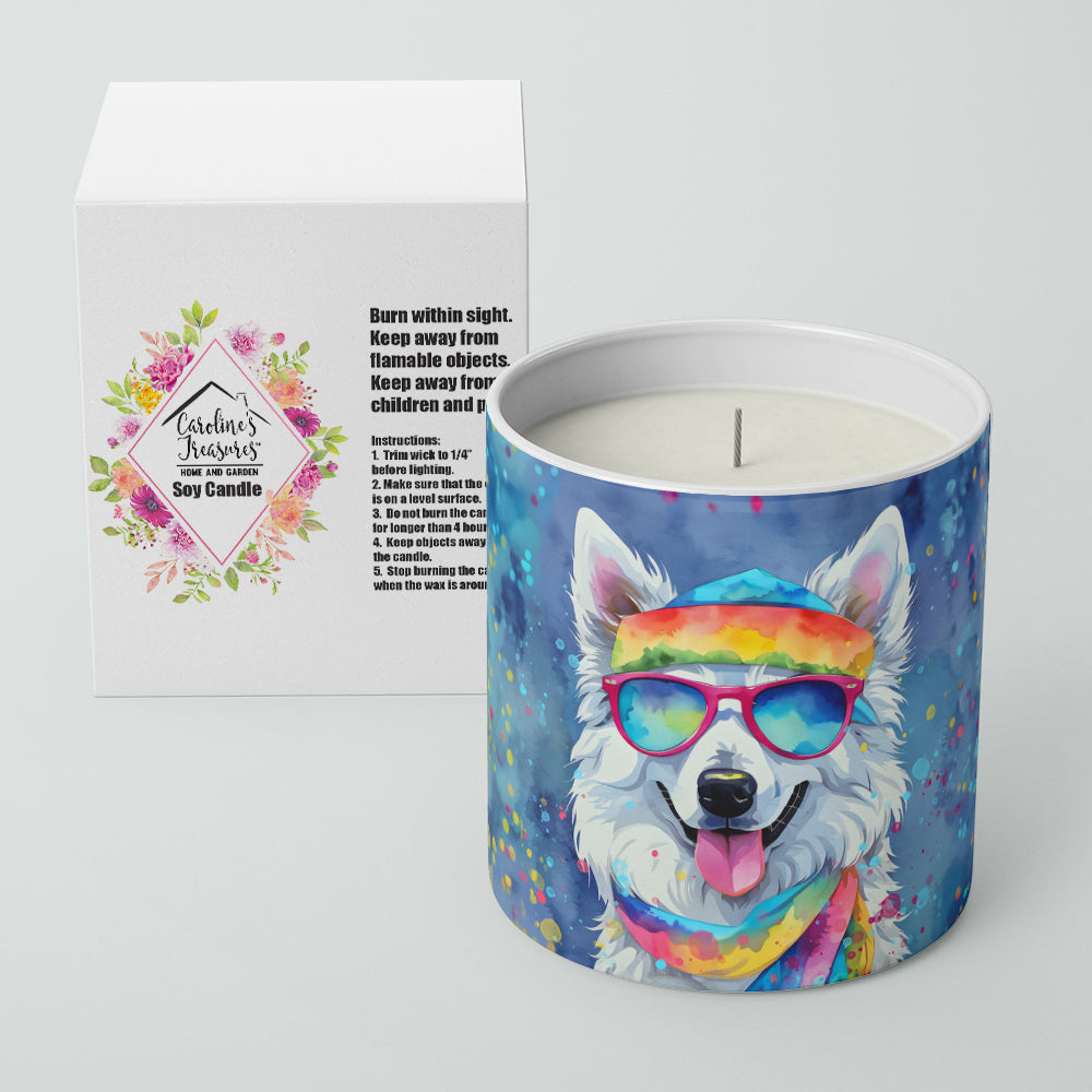American Eskimo Hippie Dawg Decorative Soy Candle Nature Soy Wax Essential Oil Home Decor Ideal for Bedroom Kitchen Bath Office Gift, 10 oz