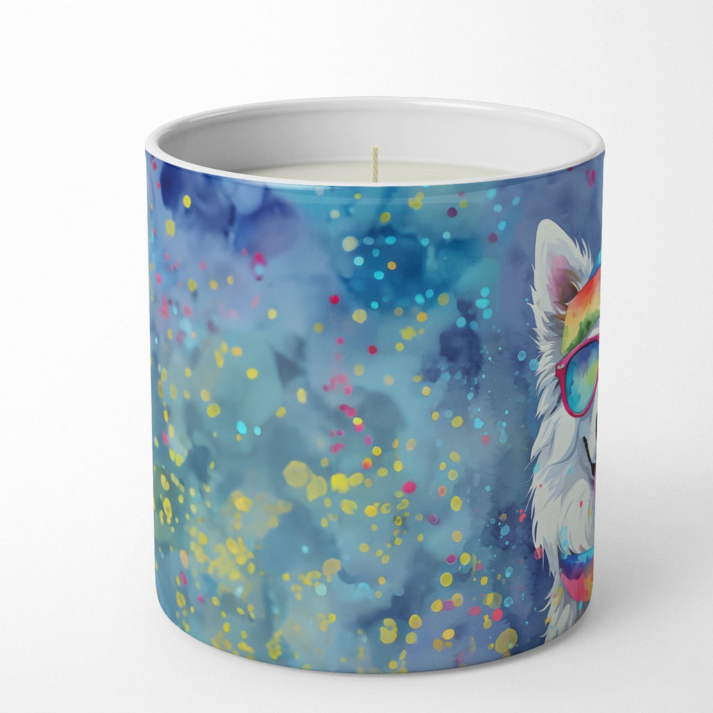 American Eskimo Hippie Dawg Decorative Soy Candle Nature Soy Wax Essential Oil Home Decor Ideal for Bedroom Kitchen Bath Office Gift, 10 oz