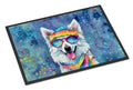 American Eskimo Hippie Dawg Doormat Indoor Outdoor 24H X 36W Front Door Mat Rugs for Entryway, Non Slip Washable Low Pile,