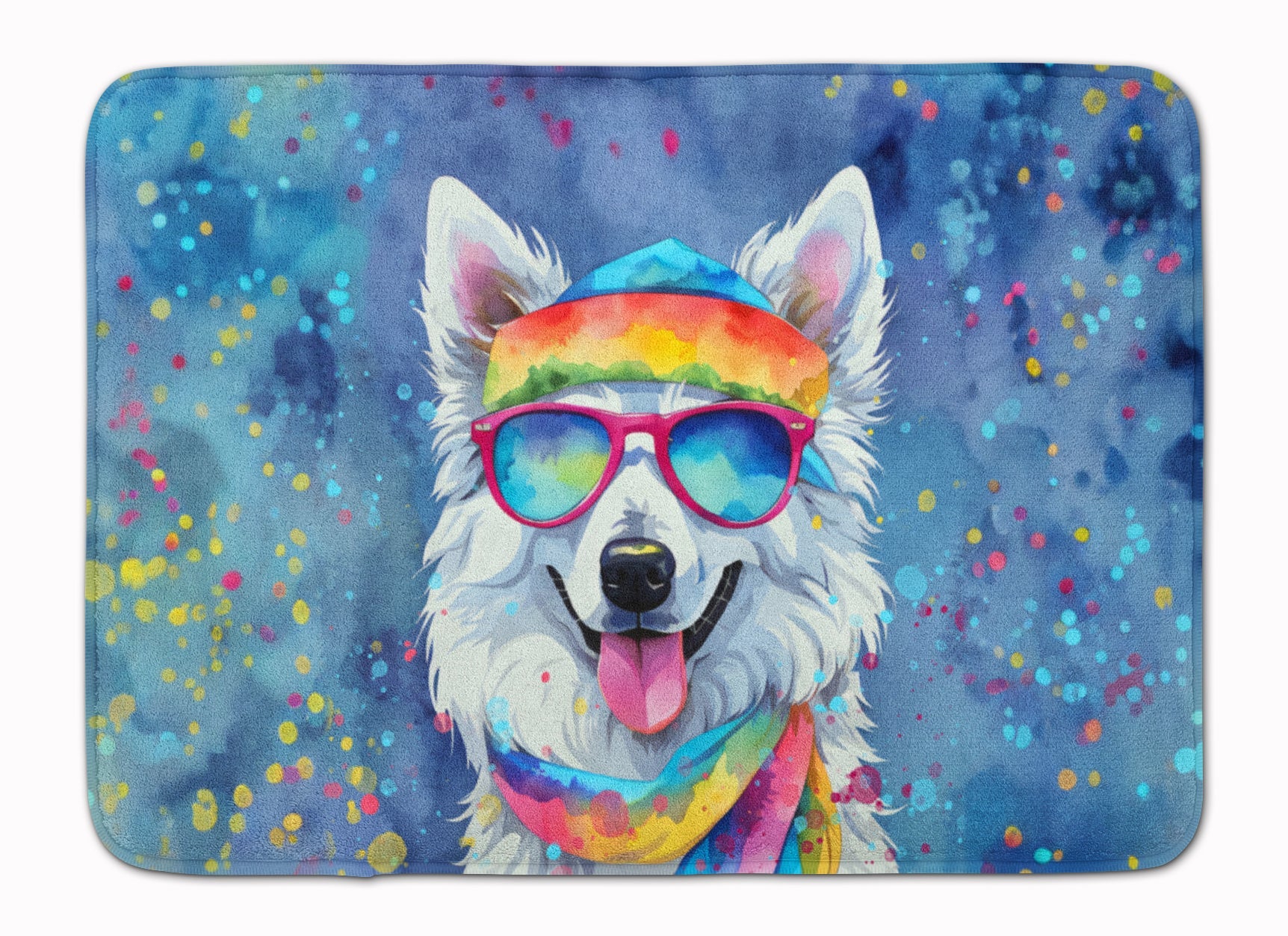 American Eskimo Hippie Dawg Memory Foam Kitchen Mat Machine Washable Anti-Fatigue Cushion Comfort Bath or Kitchen Rug
