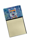 American Eskimo Hippie Dawg Watercolor Sticky Note Holder Refillable Dispenser Desk Accessory 3x3 Pad Gift