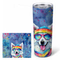 American Eskimo Hippie Dawg Stainless Steel Skinny Tumbler 20 oz Vacuum Double Walled Reusable Insulated Travel Cup