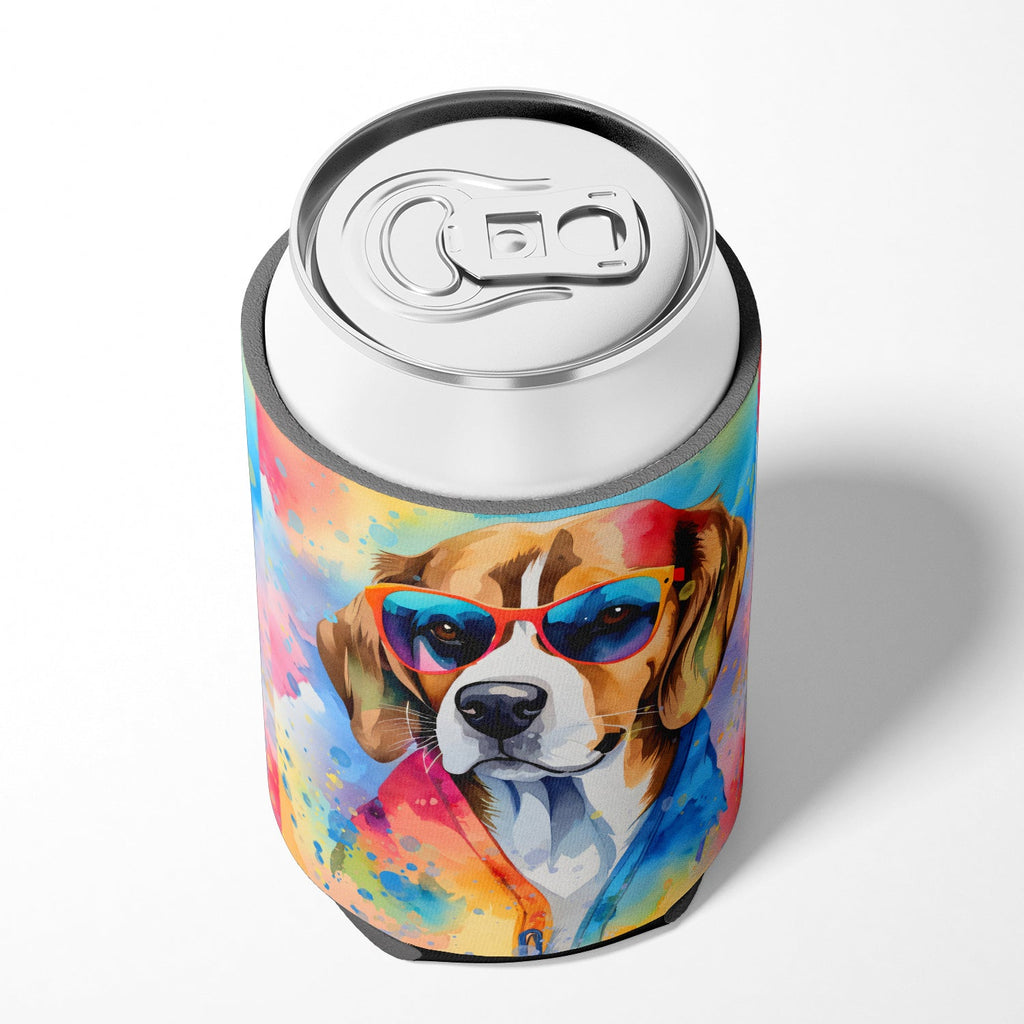 Beagle Hippie Dawg Can or Bottle Hugger Cooler Sleeve for Standard 12 oz Cans, Insulated Foam Beer & Soda Can Hugger Reusable